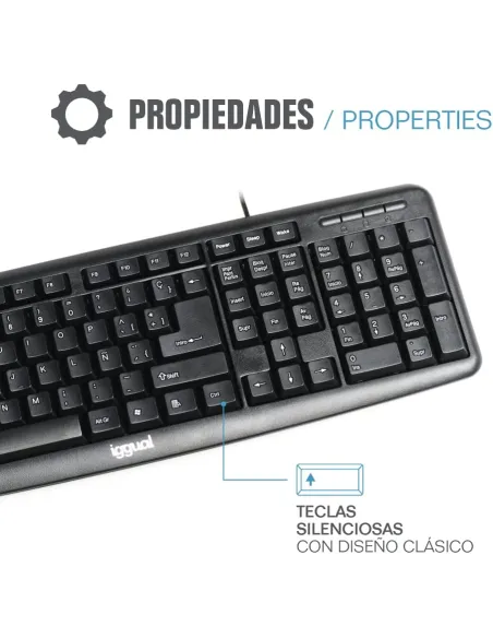 Iggual CK-BASIC-105T negro: teclado USB 105 teclas