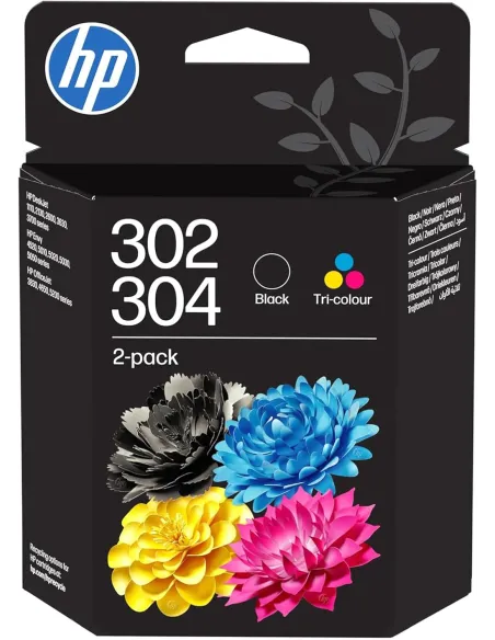 HP 302-304 Negro Cartucho de Tinta Original Alta Capacidad (B7RT7AE)