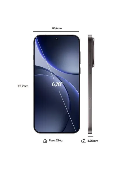 Smartphone OPPO Find X9 Pro 5G 16GB 512GB Titanio Carbón