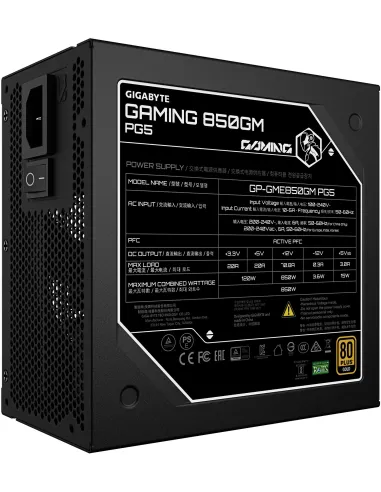 GIGABYTE GAMING 850GM PG5: fuente 850W ATX 3.1 Gold