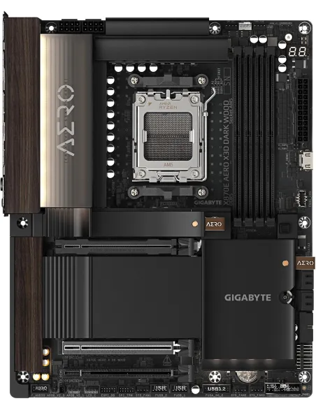 GIGABYTE X870E AERO X3D DARK WOOD: Socket AM5 USB4 y Wi-Fi 7