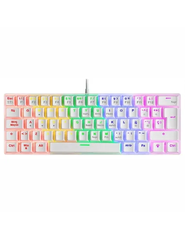 Mars Gaming MK60WBRES Teclado Mecánico Blanco FRGB Switch Marrón Layout Español