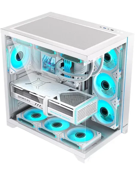 Hiditec H3 PRO blanca aRGB: caja ATX USB-C y GPU 400 mm