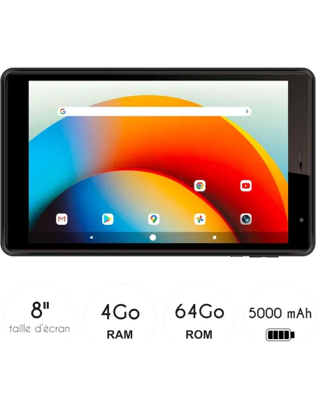 Tablet con Android 15 Logicom TAB 80 8" 4GB/64GB Negro