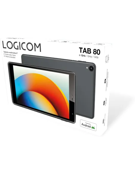Tablet con Android 15 Logicom TAB 80 8" 4GB/64GB Negro