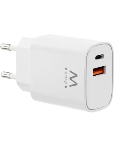 Ewent EW1326 30W USB-C PD y USB-A QC 3.0 GaN Fast