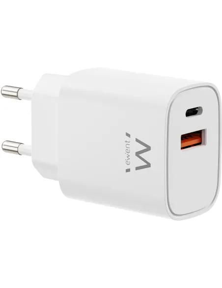 Ewent EW1326 30W USB-C PD y USB-A QC 3.0 GaN Fast