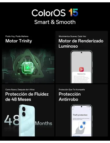 Smartphone OPPO A6x 5G 4GB 128GB Azul 6100 mAh, 120Hz HD+