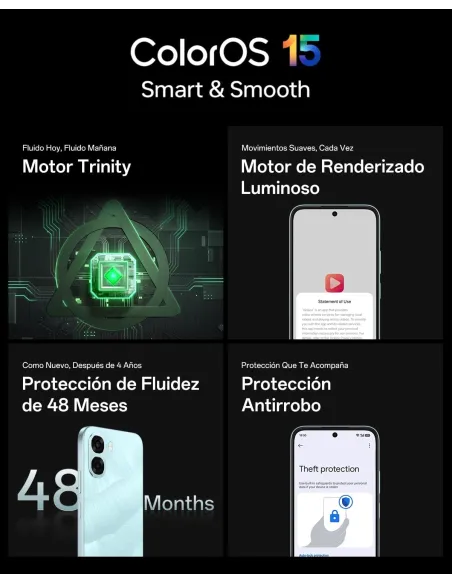Smartphone OPPO A6x 5G 4GB 128GB Azul 6100 mAh, 120Hz HD+