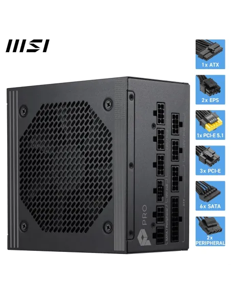 MSI PRO A850PL PCIE5 850W Platinum ATX 3.1 modular