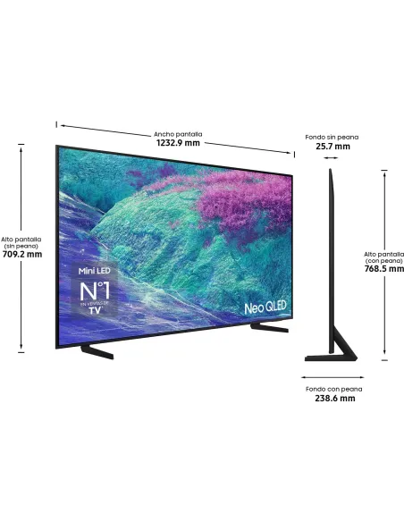 Televisor Samsung Neo QLED TQ55QN1EFAUXXC 4K 144 Hz y Tizen
