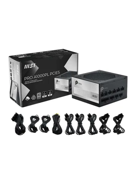 Fuente de Alimentación ATX 3.1 MSI PRO A1000PL PCIE5 1000W