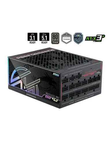MSI MPG Ai1300TS PCIE5 1300W Fuente de Alimentación 80 PLUS Titanium Full Modular