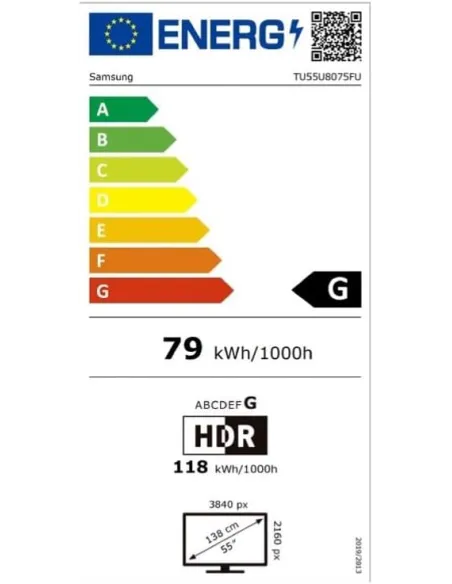 Samsung TU55U8075HUXXC TV 55 4K Tizen 3 HDMI HDR10+