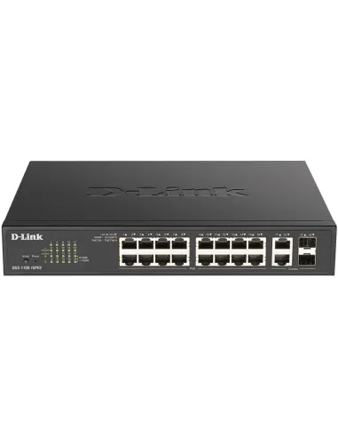 D-Link DGS-1100-18PV2 Switch Gestionado Smart Gigabit 18 Puertos (16x PoE+), Montaje Rack 1U, Capacidad 36 Gbps