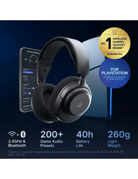 SteelSeries Arctis Nova 3 Negro 2,4GHz Bluetooth 40h 260g