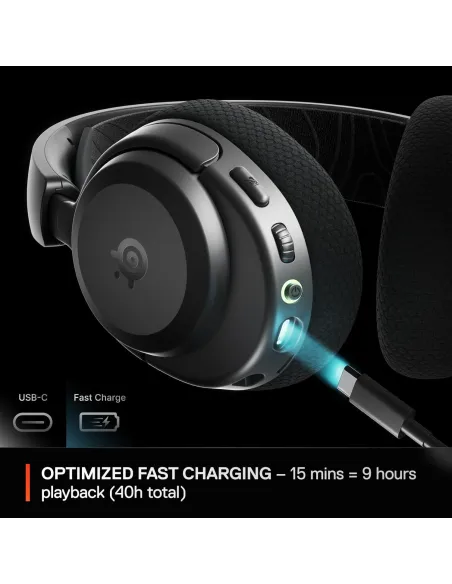 SteelSeries Arctis Nova 3 Negro 2,4GHz Bluetooth 40h 260g