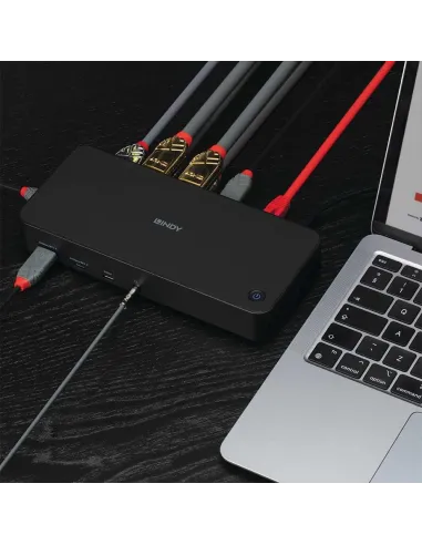 Dock USB-C/USB-A Lindy 43366 triple monitor 4K