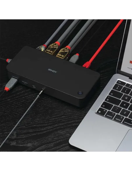 Dock USB-C/USB-A Lindy 43366 triple monitor 4K