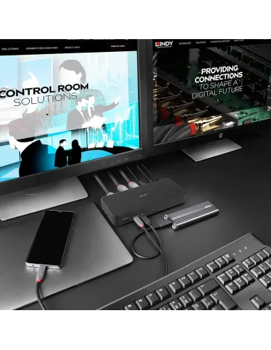 Dock USB-C/USB-A Lindy 43366 triple monitor 4K