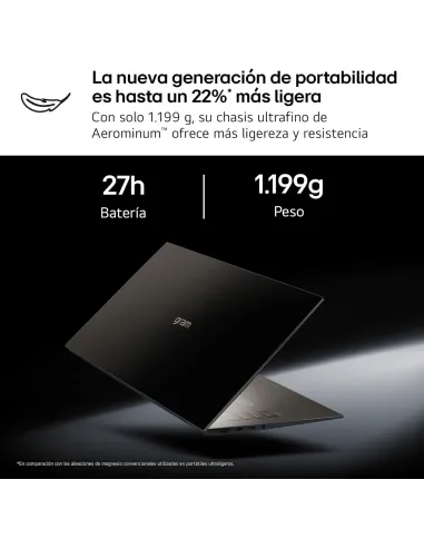 Portátil LG Gram Pro IA 16Z90U-K.AUB5BN con Wi-Fi 7 ligero