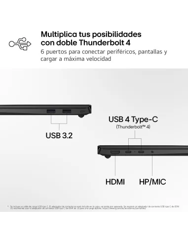 Portátil LG Gram Pro IA 16Z90U-K.AUB5BN con Wi-Fi 7 ligero