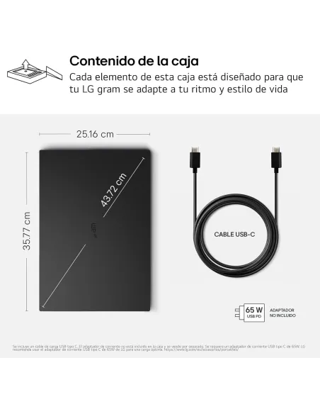 Portátil LG Gram Pro IA 16Z90U-K.AUB5BN con Wi-Fi 7 ligero