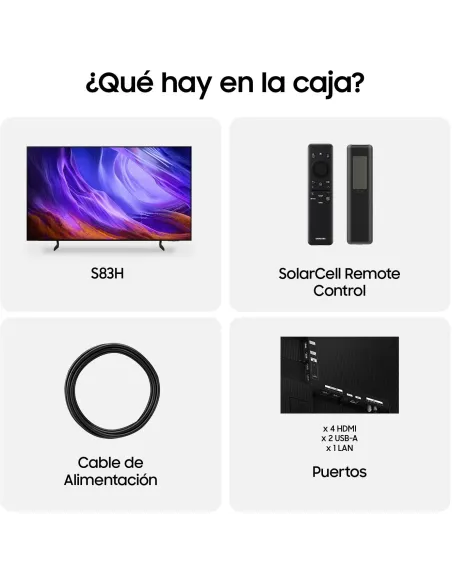 Televisión Samsung TV 65" OLED S83H 4K 120 Hz Tizen HDR10+
