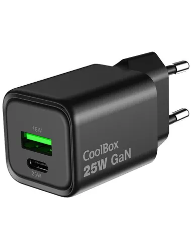 CoolBox COO-CUP-25CA-B Cargador USB 25W GaN