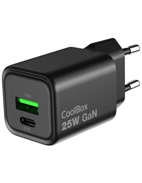 CoolBox COO-CUP-25CA-B Cargador USB 25W GaN
