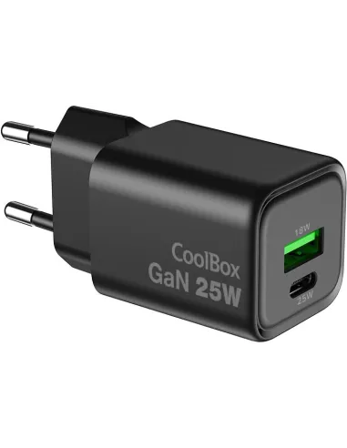 CoolBox COO-CUP-25CA-B cargador GaN USB-C 25W PD PPS