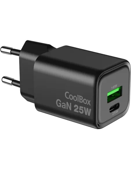 CoolBox COO-CUP-25CA-B cargador GaN USB-C 25W PD PPS