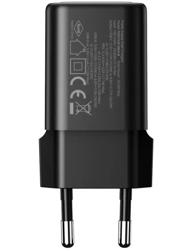 CoolBox COO-CUP-25CA-B cargador GaN USB-C 25W PD PPS