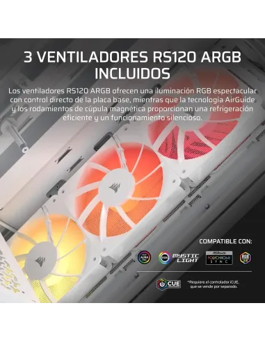 Caja ATX Corsair 3200D RS ARGB Blanca (Smoke) con USB-C