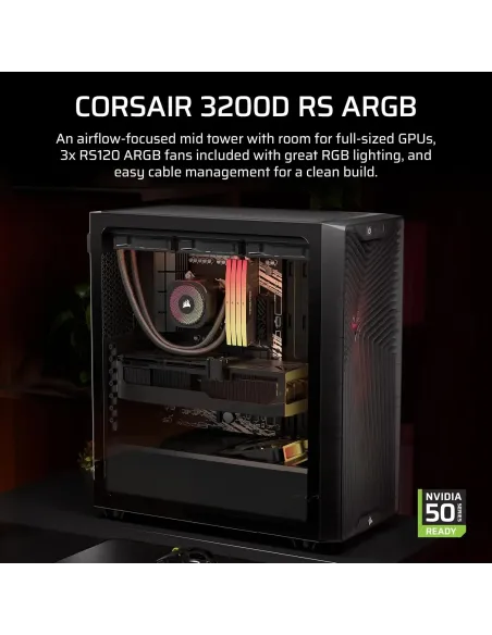 Caja ATX Corsair 3200D RS ARGB Smoke con USB-C