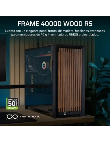 Caja ATX de Madera Corsair Frame 4000D RS Wood Negro/Nogal