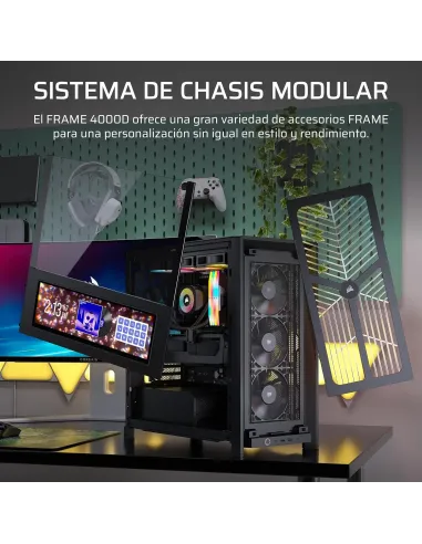 Caja ATX de Madera Corsair Frame 4000D RS Wood Negro/Nogal