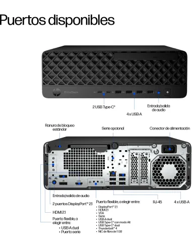 Mini PC HP EliteDesk 8 SFF G1i D04RPET con W11 Pro