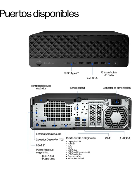 Mini PC HP EliteDesk 8 SFF G1i D04RPET con W11 Pro