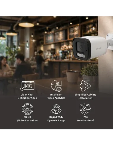 D-Link BCB-P01 cámara IP bullet PoE 2MP IR 30m IP66