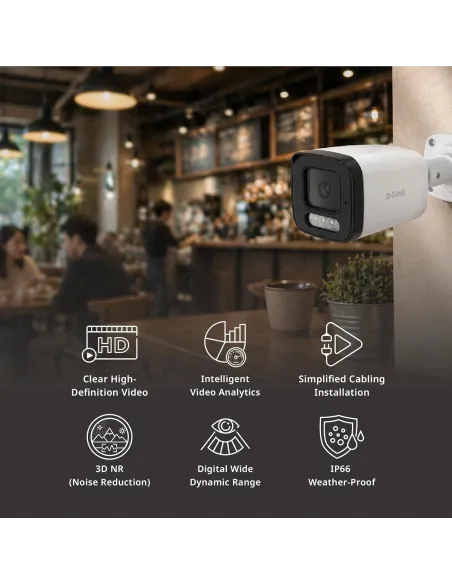 D-Link BCB-P01 cámara IP bullet PoE 2MP IR 30m IP66