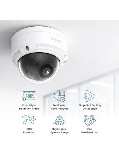 D-Link BCD-P01 cámara IP domo PoE 2MP IK10 IR 30 m
