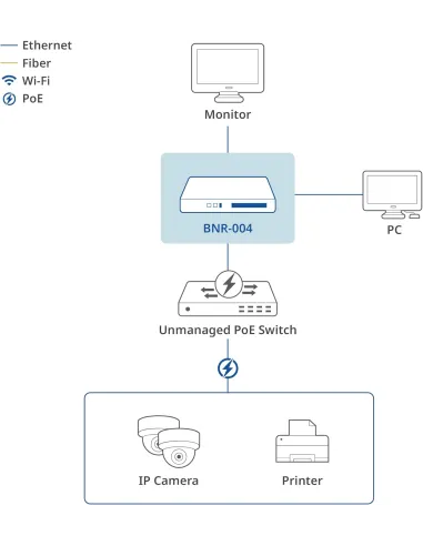 Grabador de Video NVR IP D-Link BNR-004 de 4 canales H.265