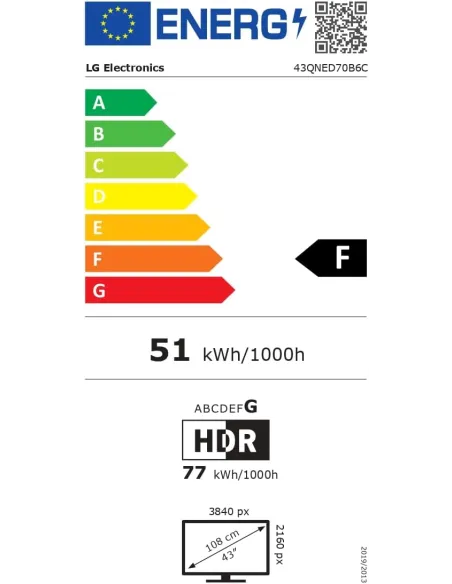 LG QNED AI MiniLED 43QNED70B6C 43" 4K webOS eARC TV HDR