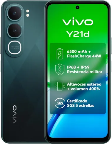 Vivo Y21D 4G 4GB 128GB Verde Pantalla HD+ de 6,68" y 90 Hz Doble SIM