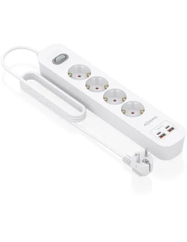 AISENS ASPS-2A2C12-W regleta de 4 tomas Schuko USB-C PD 20W