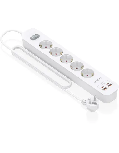 AISENS ASPS-2A2C14-W regleta de 5 tomas Schuko USB-C PD 20W