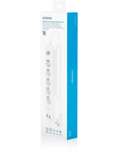 AISENS ASPS-2A2C14-W regleta de 5 tomas Schuko USB-C PD 20W