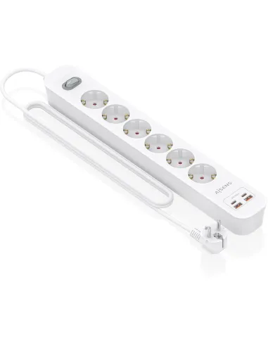 AISENS ASPS-2A2C16-W regleta blanca 6 Schuko USB-C