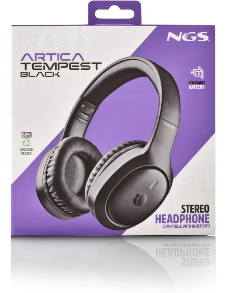 NGS Artica Tempest Black Auriculares Bluetooth micrófono
